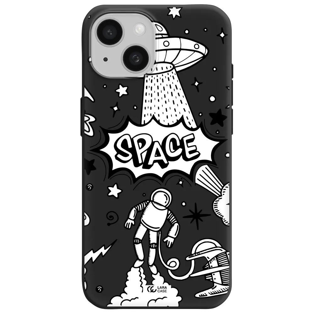 Space Poster Apple iPhone 15 Silicone black Case