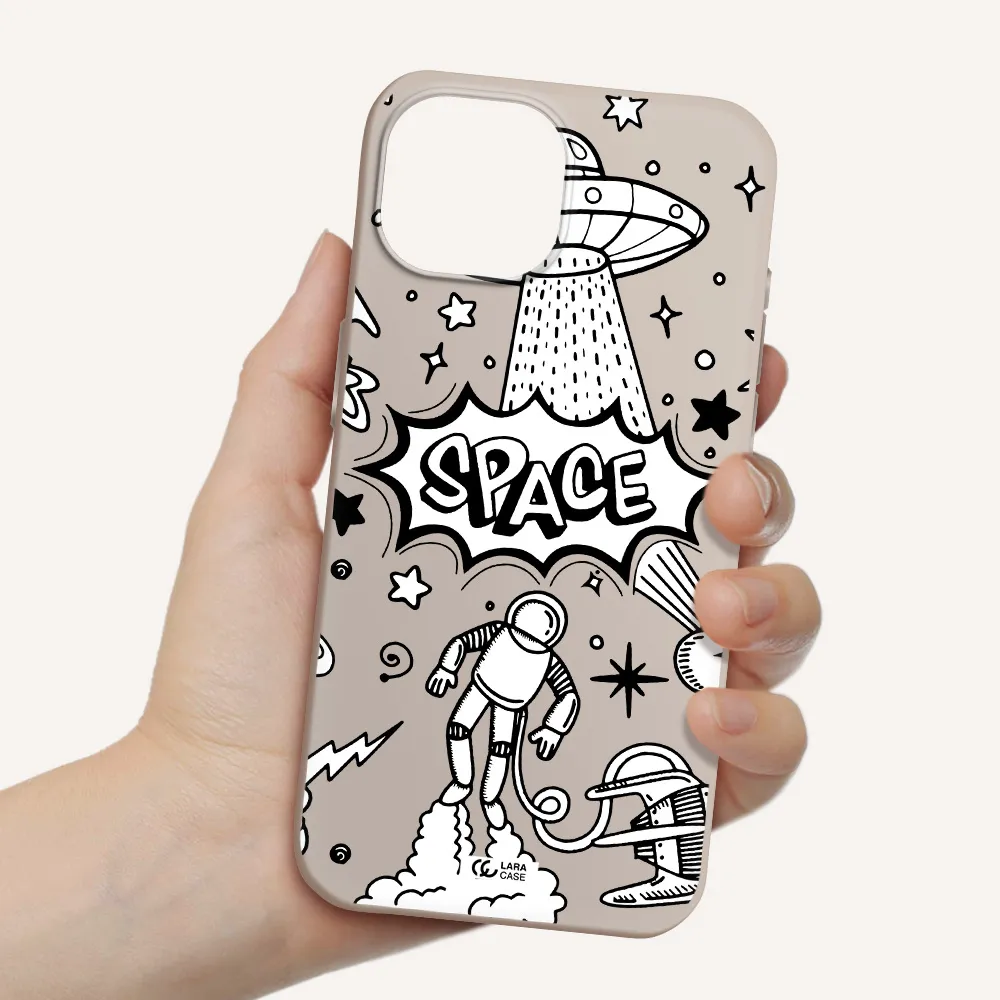 Space Poster Apple iPhone 15 Silicone Stone Case