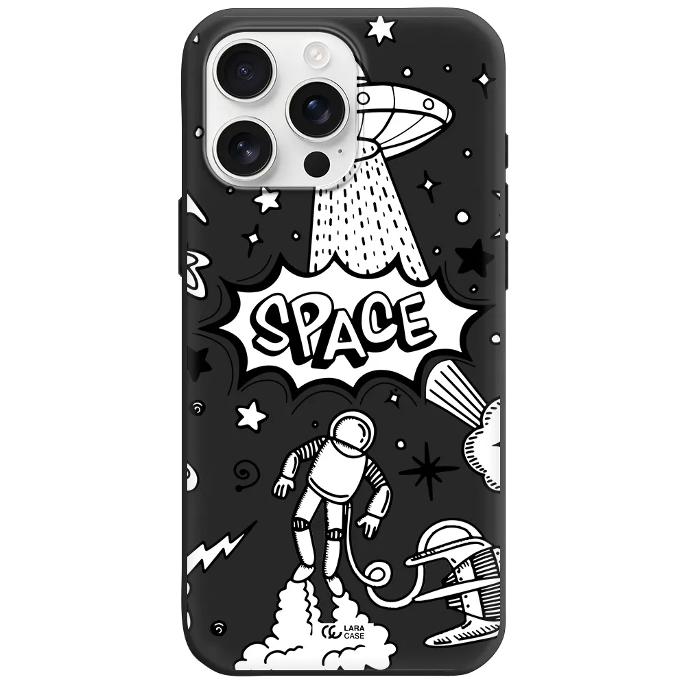 Space Poster Apple Iphone 16 Pro Max Silicone Black Case
