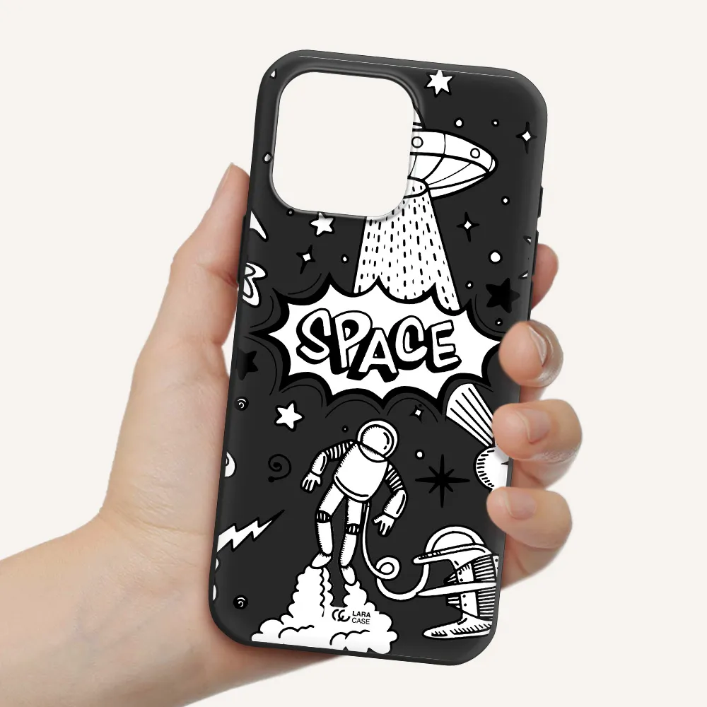 Space Poster Apple Iphone 16 Pro Max Silicone Black Case