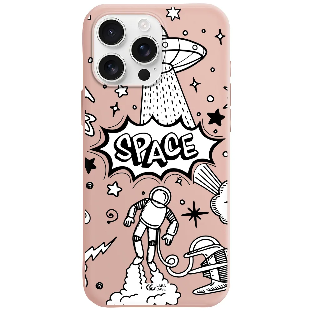Space Poster Apple Iphone 16 Pro Max Silicone Pastel Pink Case