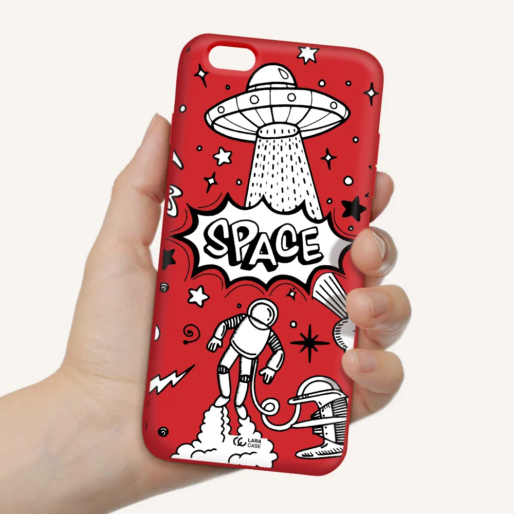 Space Poster Apple iPhone 6 plus Silicone Imperial Red Case