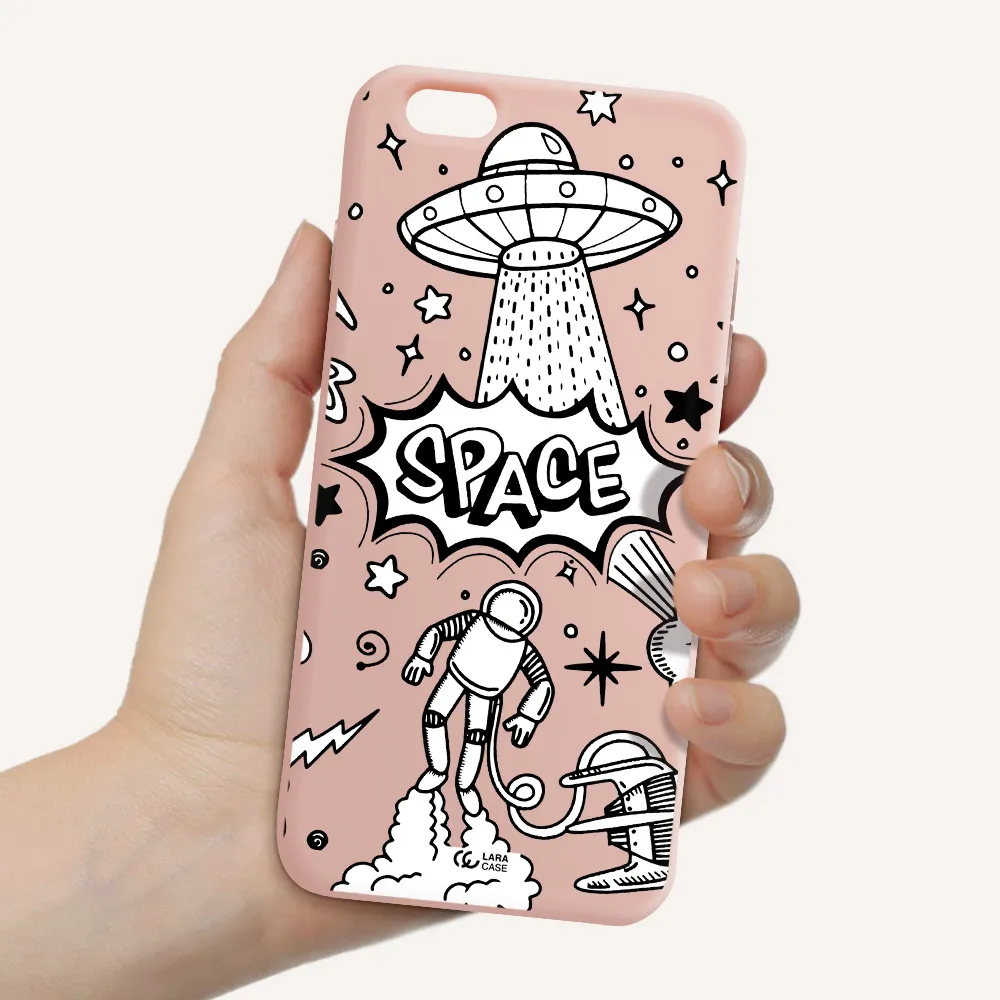 Space Poster Apple iPhone 6 plus Silicone pastel pink Case