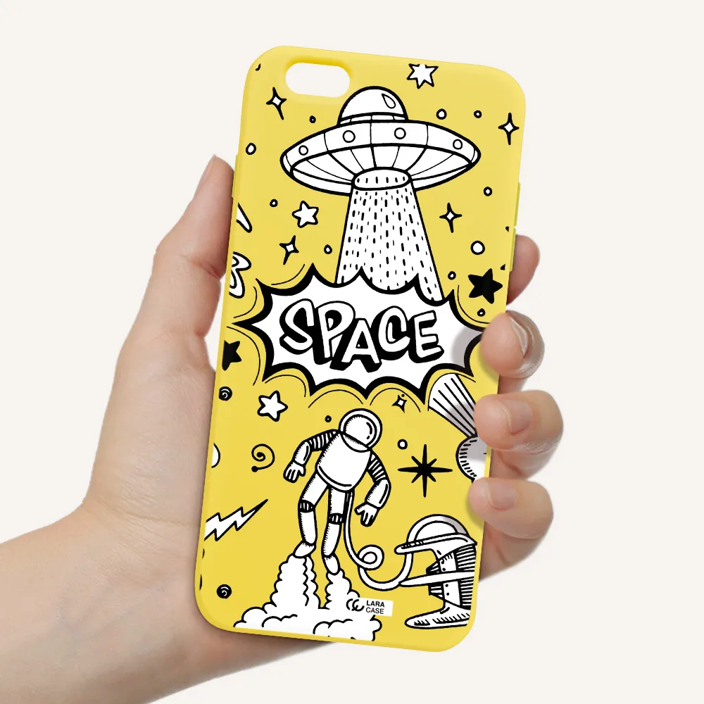 Space Poster Apple iPhone 6 s plus Silicone canary yellow Case