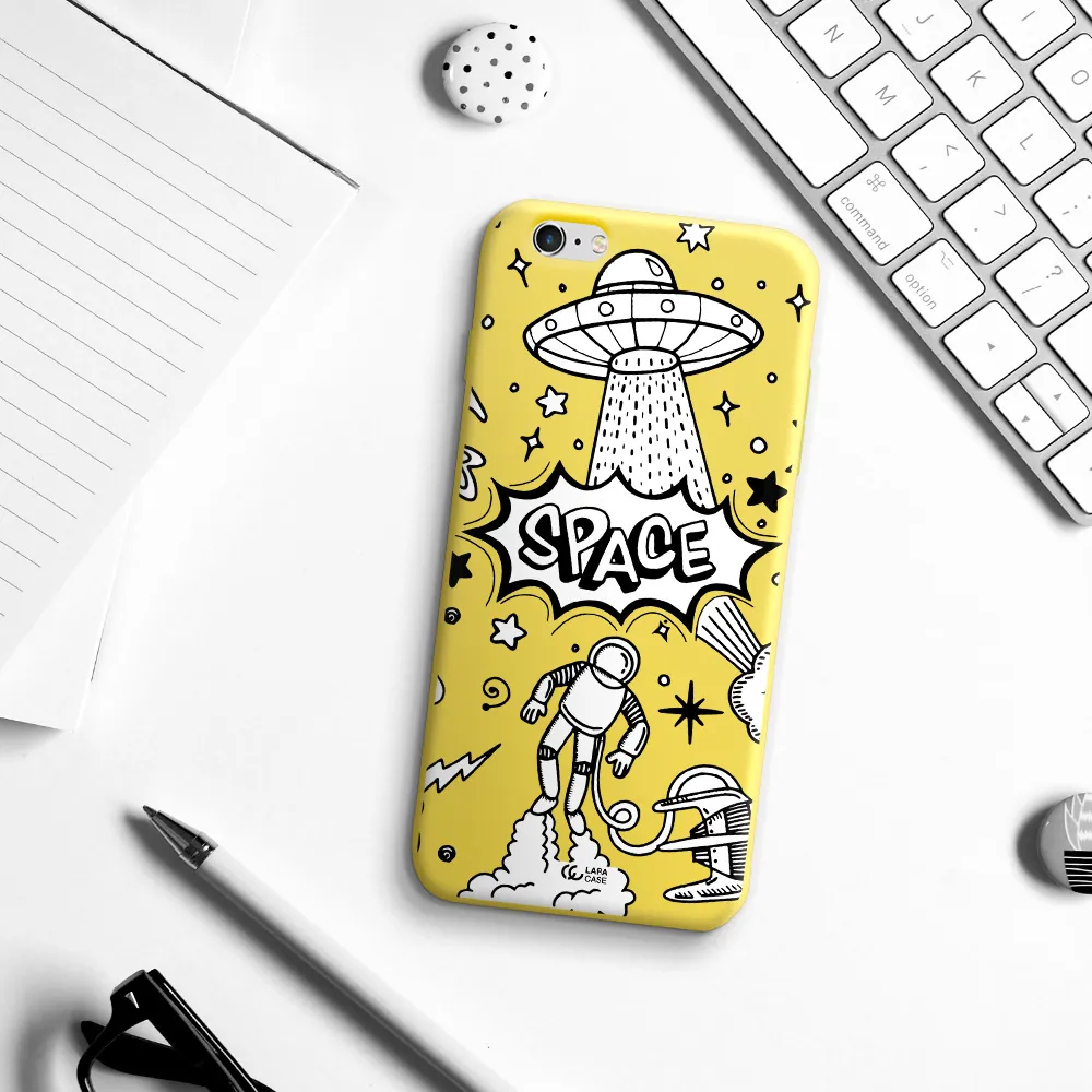 Space Poster Apple iPhone 6 s plus Silicone canary yellow Case