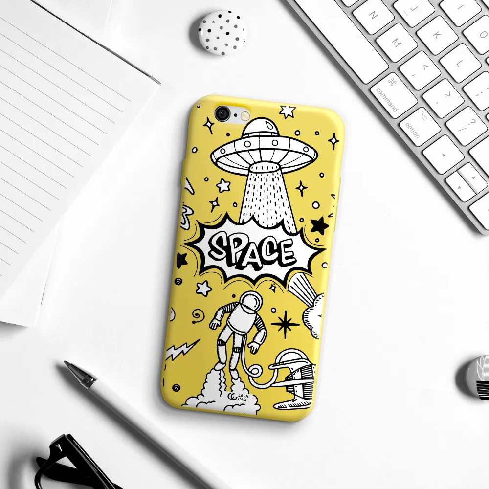 Space Poster Apple iPhone 6 Silicone canary yellow Case