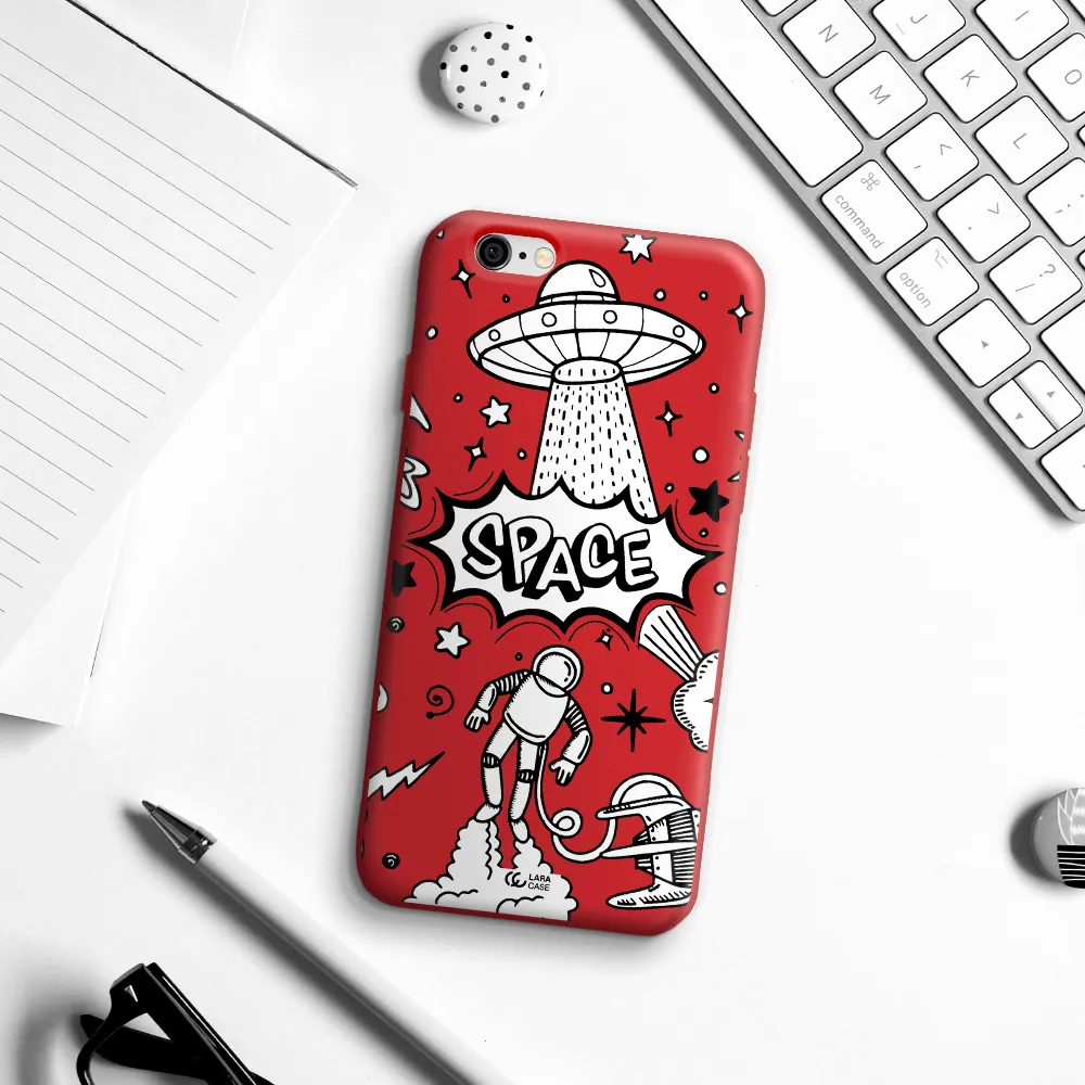Space Poster Apple iPhone 6 Silicone Imperial Red Case