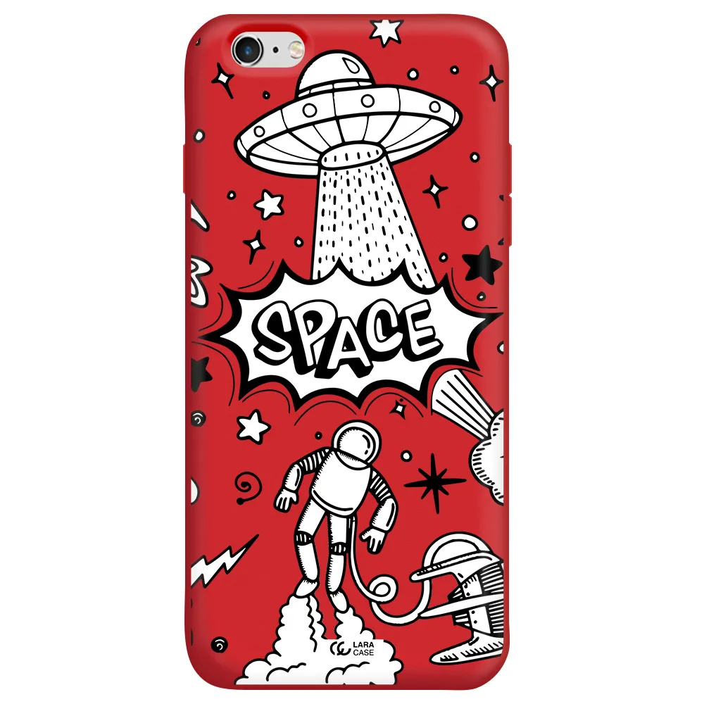 Space Poster Apple iPhone 6S Silicone Imperial Red Case