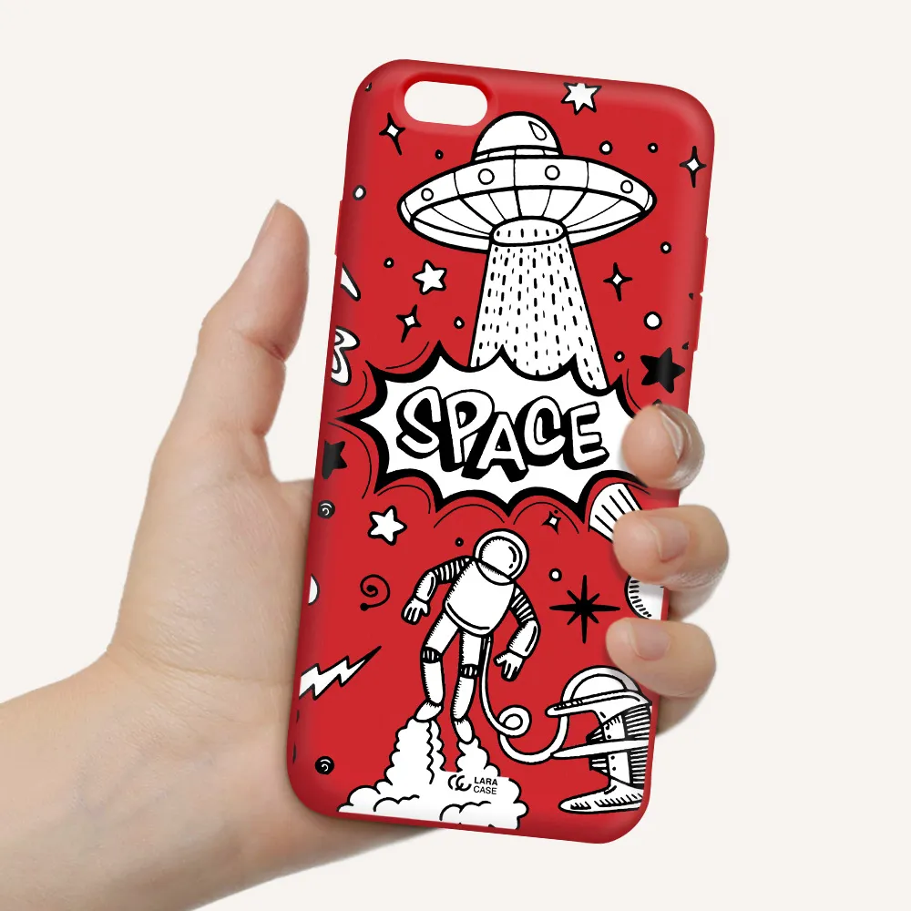Space Poster Apple iPhone 6S Silicone Imperial Red Case