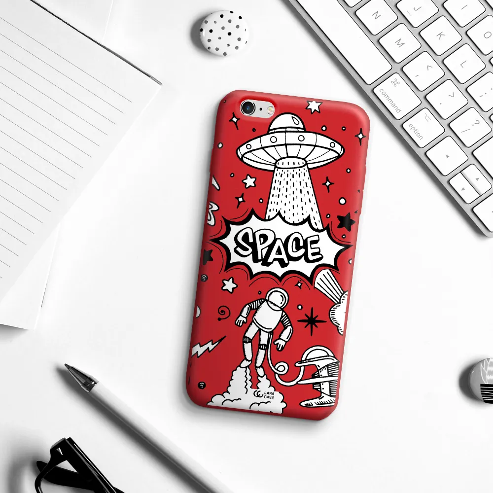 Space Poster Apple iPhone 6S Silicone Imperial Red Case