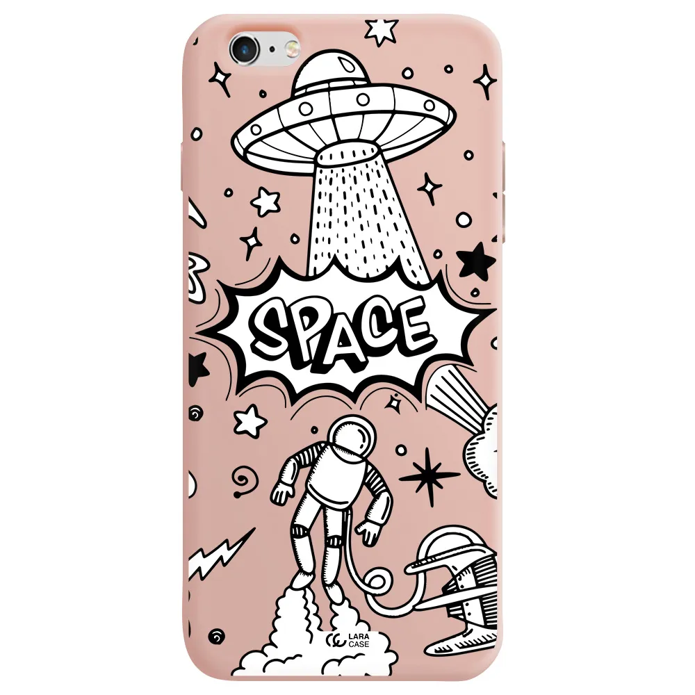 Space Poster Apple iPhone 6S Silicone pastel pink Case