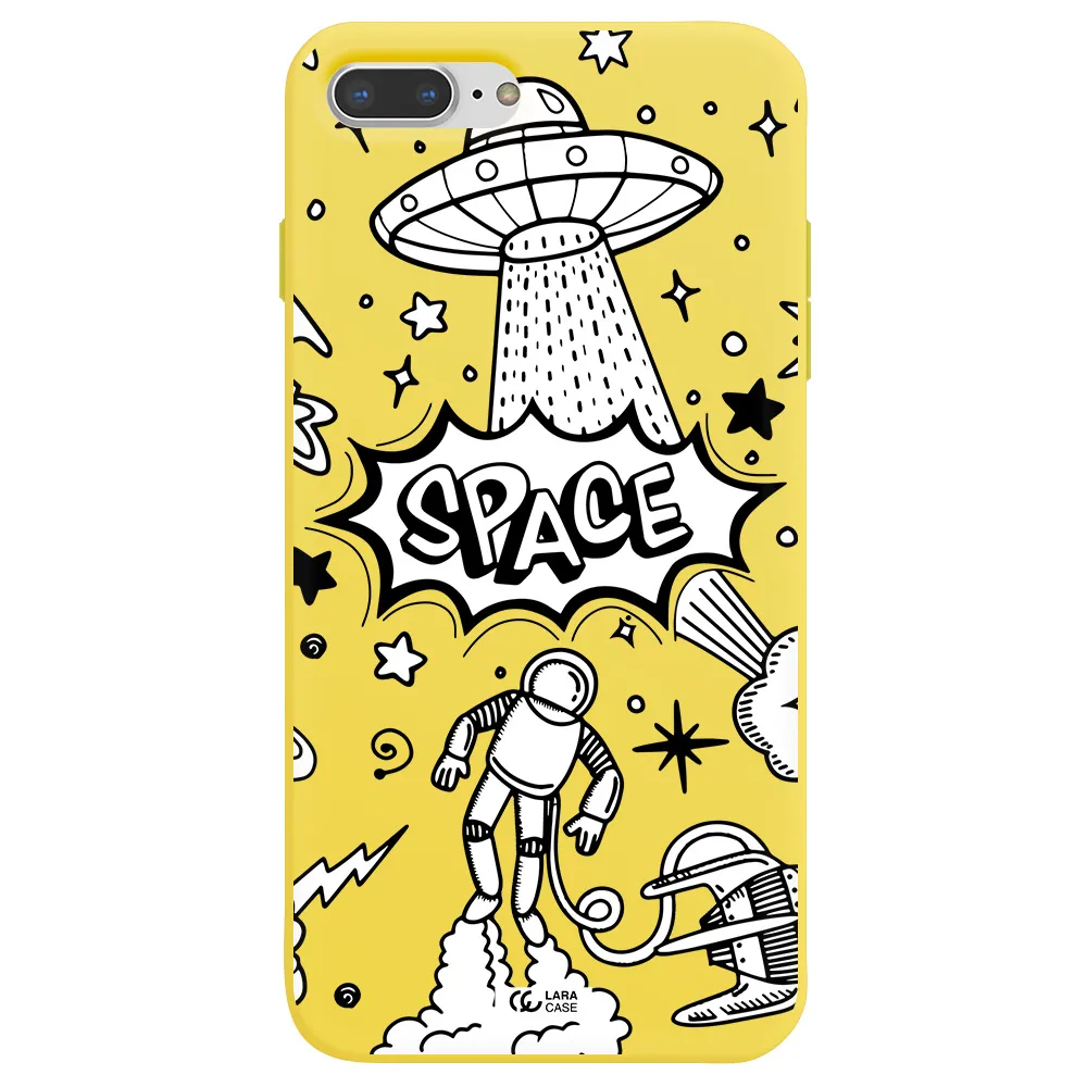 Space Poster Apple iPhone 7 plus Silicone canary yellow Case