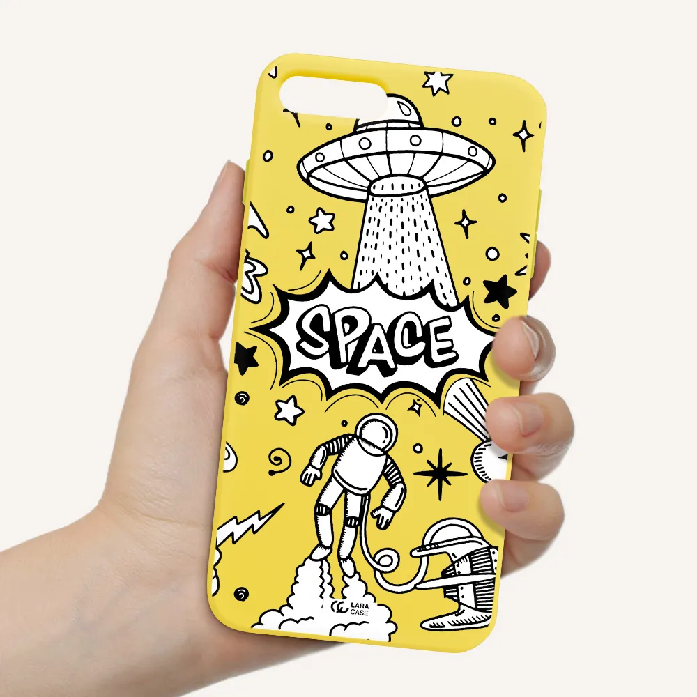Space Poster Apple iPhone 7 plus Silicone canary yellow Case