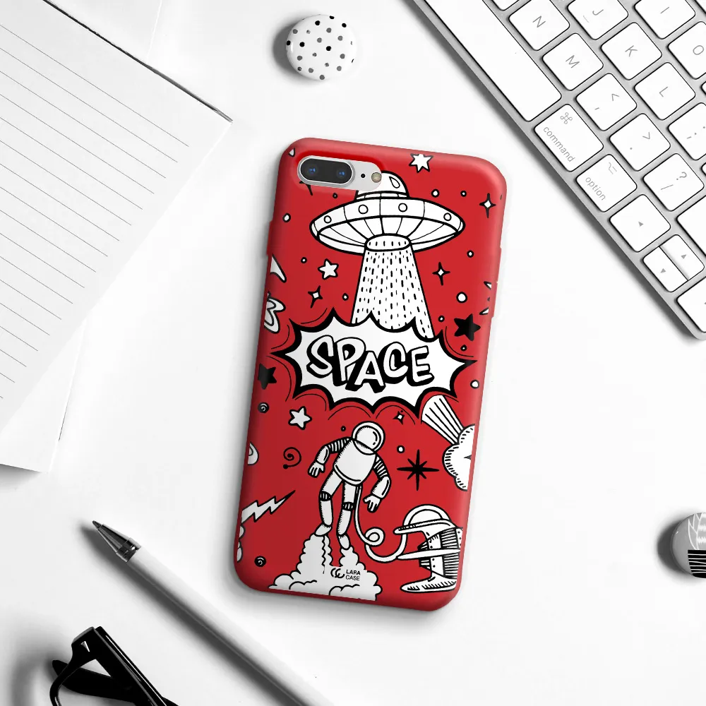 Space Poster Apple iPhone 7 plus Silicone Imperial Red Case