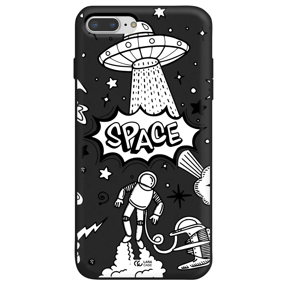 Space Poster Apple iPhone 8 plus Silicone black Case