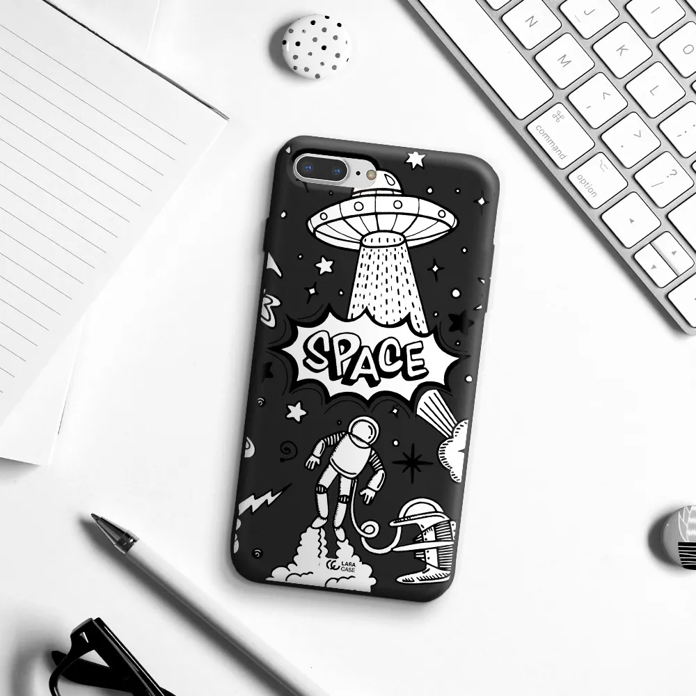 Space Poster Apple iPhone 8 plus Silicone black Case