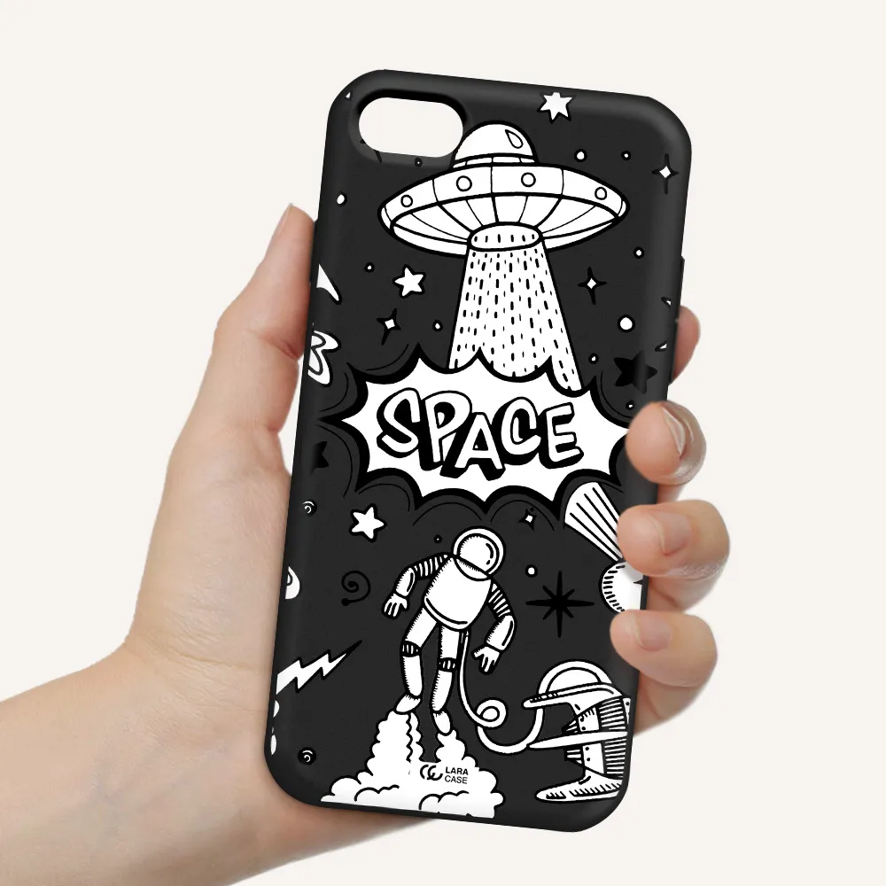 Space Poster Apple iPhone 8 Silicone black Case