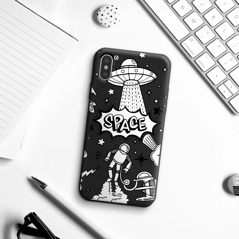 Space Poster Apple iPhone X Silicone black Case
