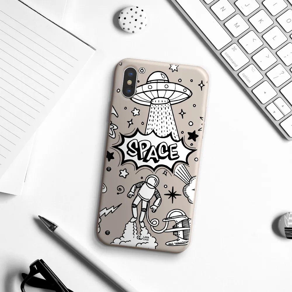 Space Poster Apple iPhone X Silicone Stone Case