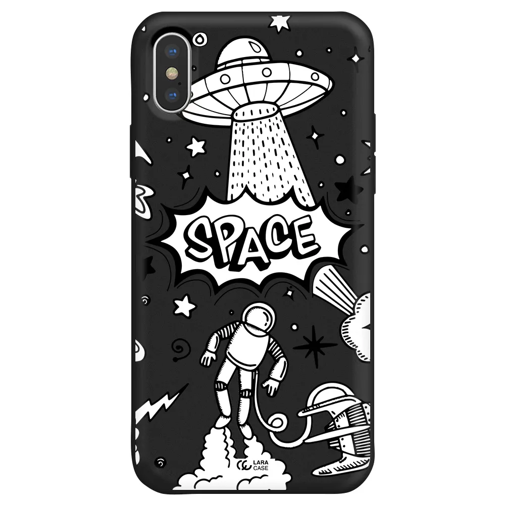 Space Poster Apple iPhone XS Silicone black Case