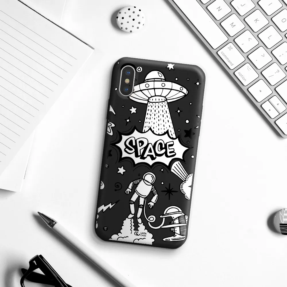 Space Poster Apple iPhone XS Silicone black Case