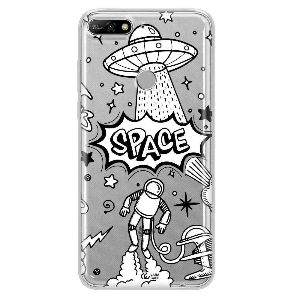 Space Poster Huawei Y7 2018 Clear TPU Case