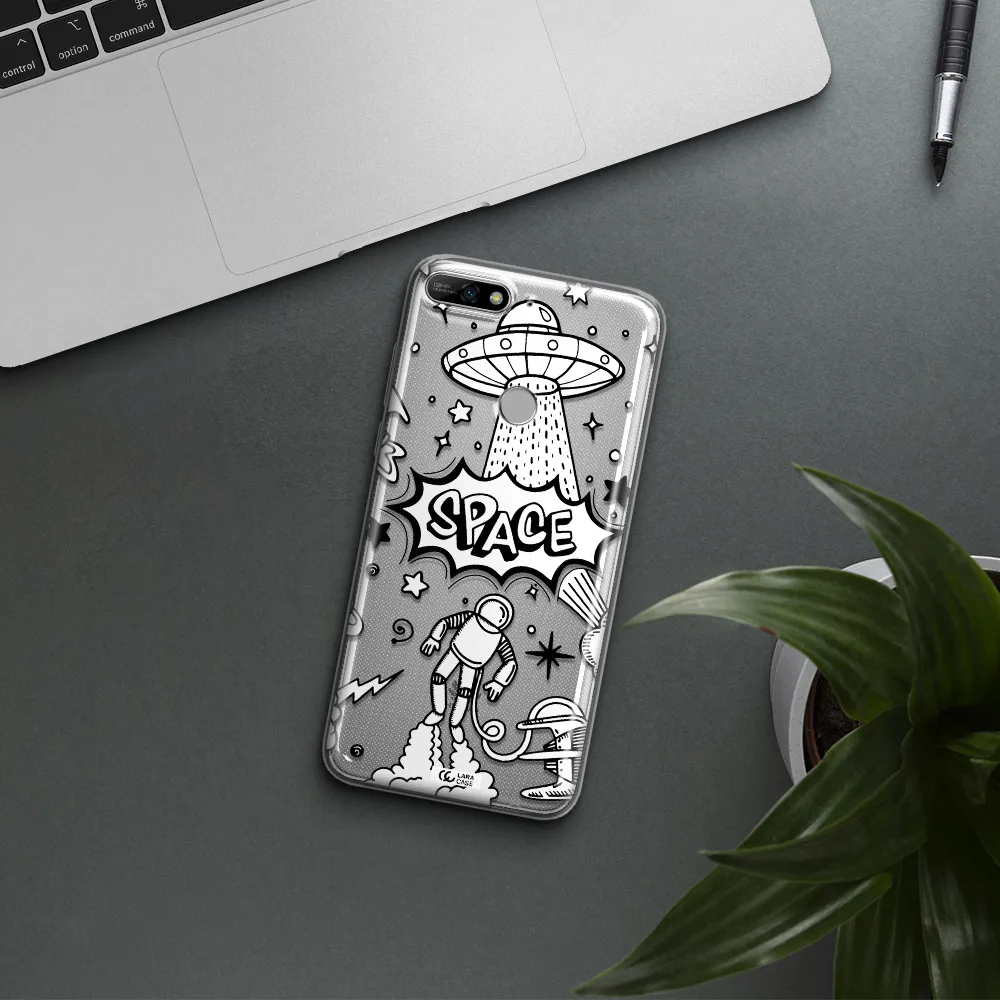 Space Poster Huawei Y7 2018 Clear TPU Case