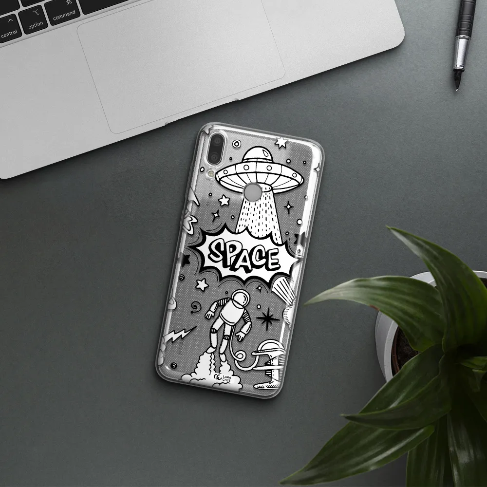 Space Poster Huawei Y7 2019 Clear TPU Case
