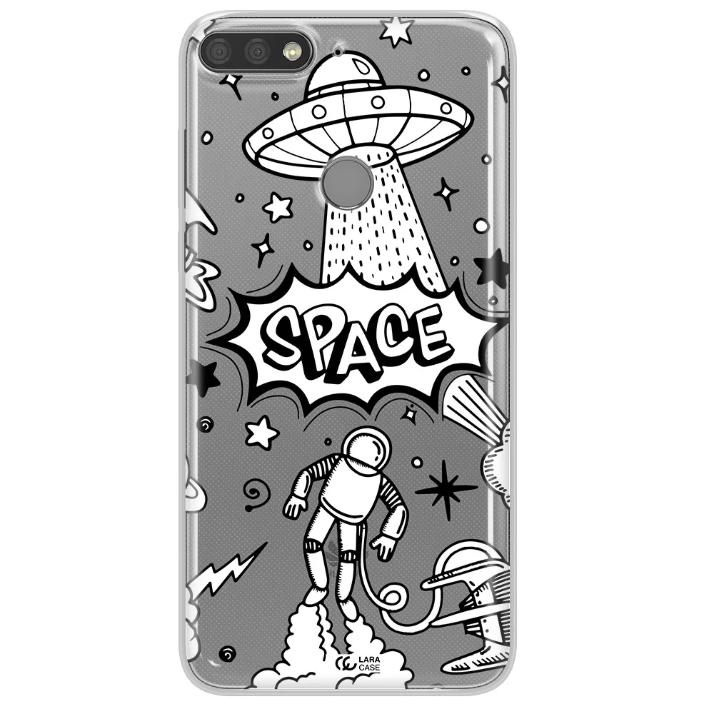 Space Poster Huawei Y7 Prime 2018 Clear TPU Case