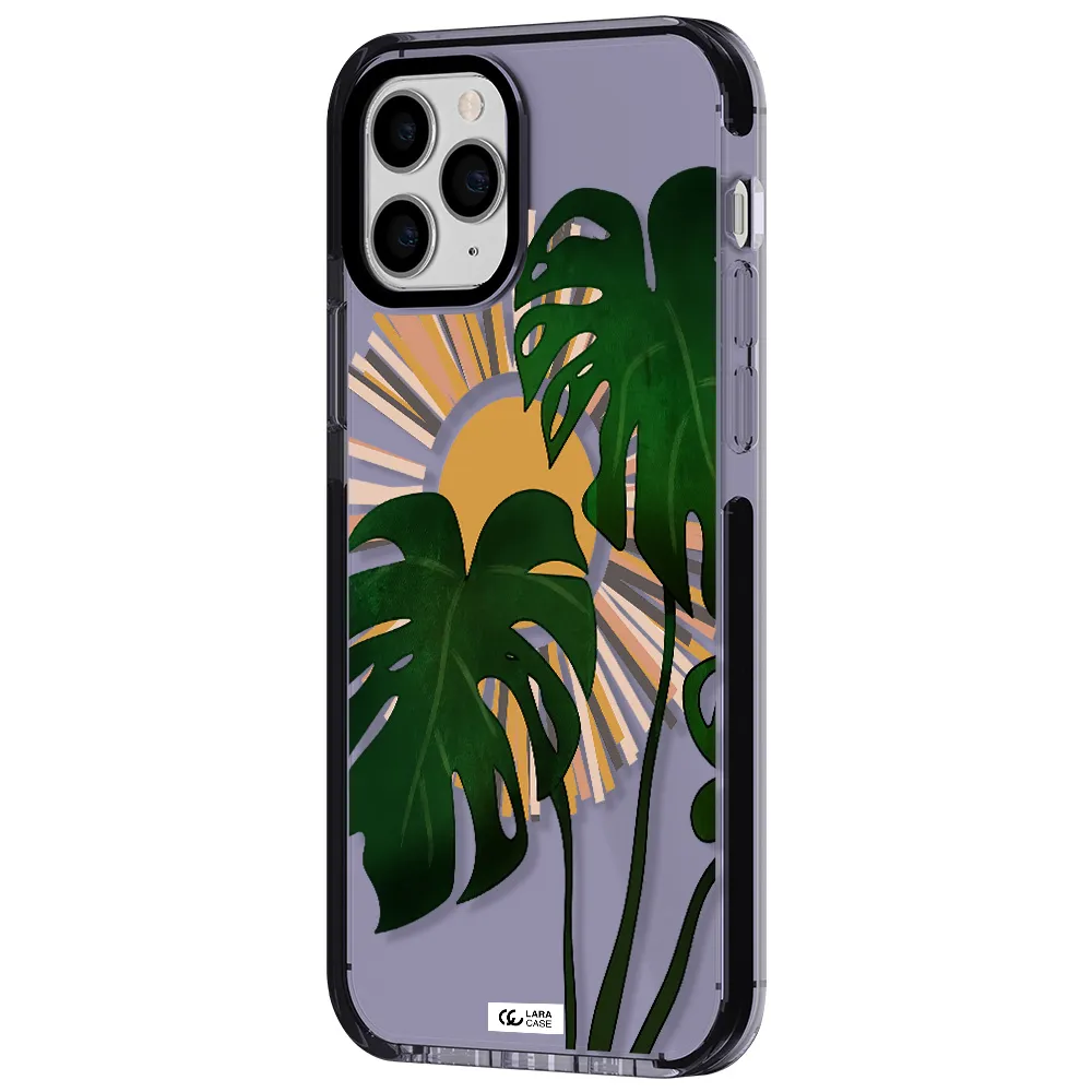 Monstera Leaf Apple iPhone 11 pro impact Lilac Case
