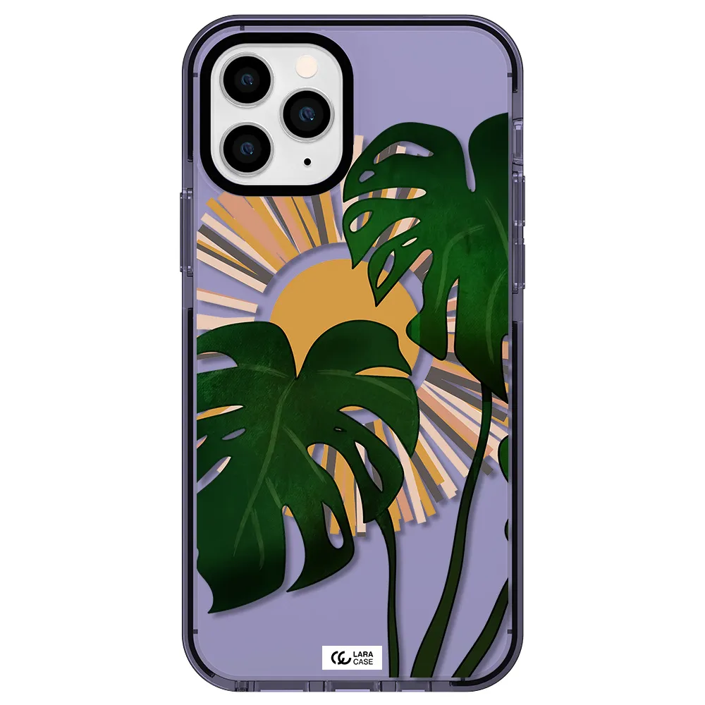 Monstera Leaf Apple iPhone 11 pro max impact Lilac Case