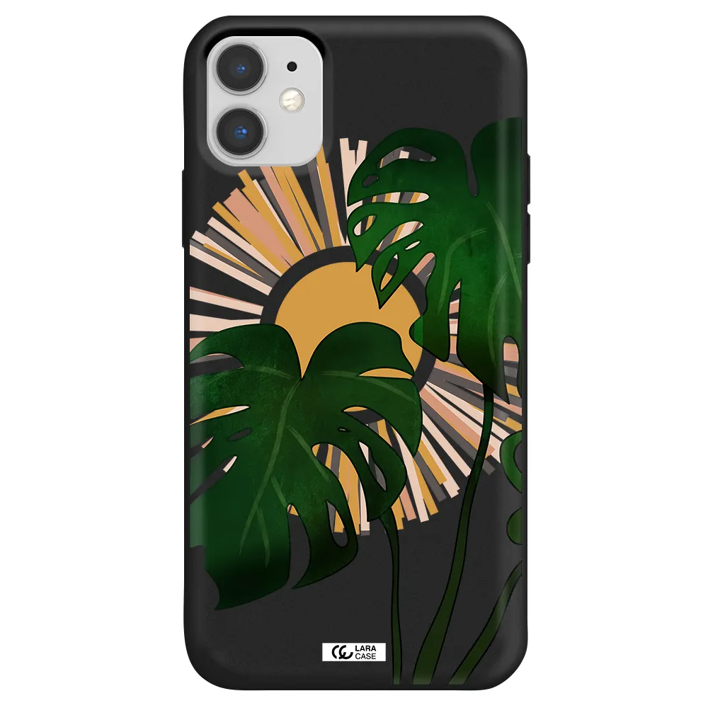 Monstera Leaf Apple iPhone 11 Silicone black Case