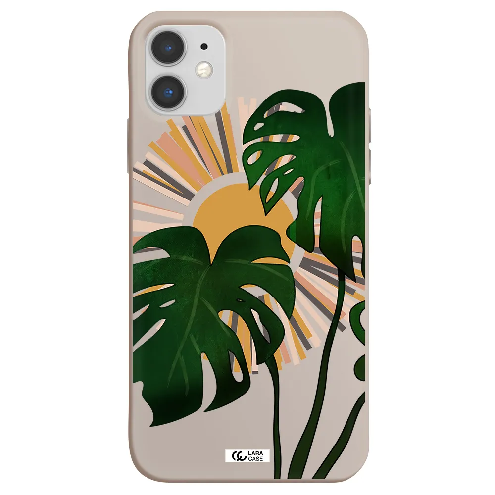 Monstera Leaf Apple iPhone 11 Silicone Stone Case