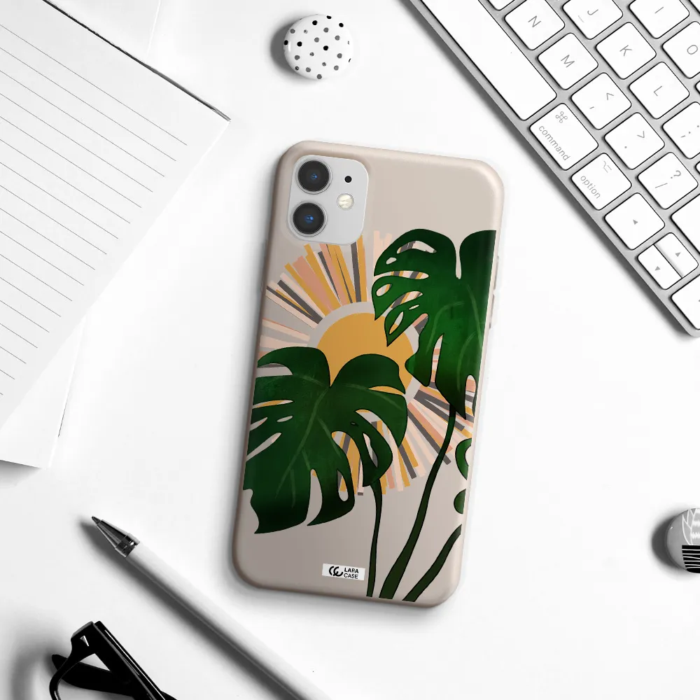 Monstera Leaf Apple iPhone 11 Silicone Stone Case
