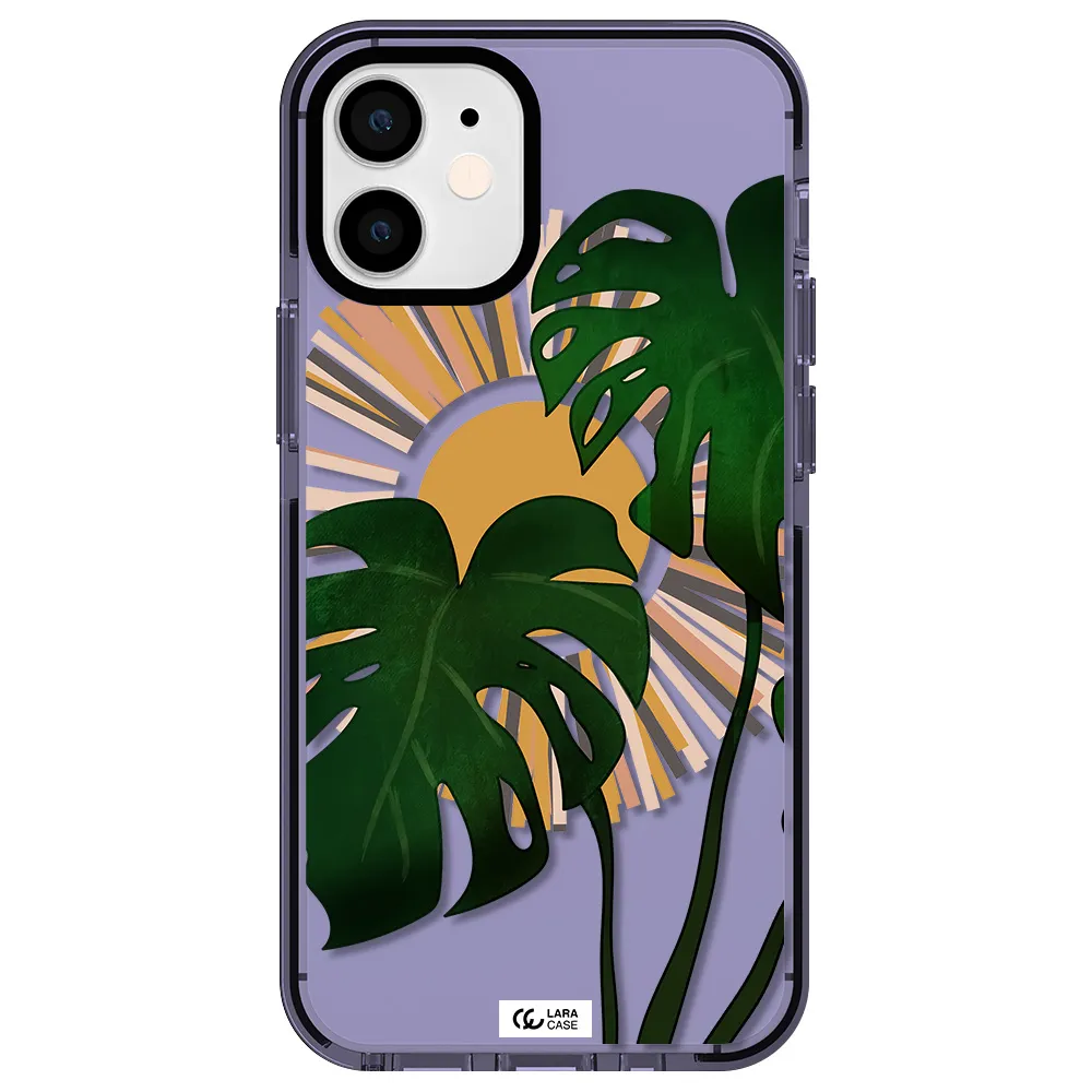 Monstera Leaf Apple iPhone 12 mini impact Lilac Case
