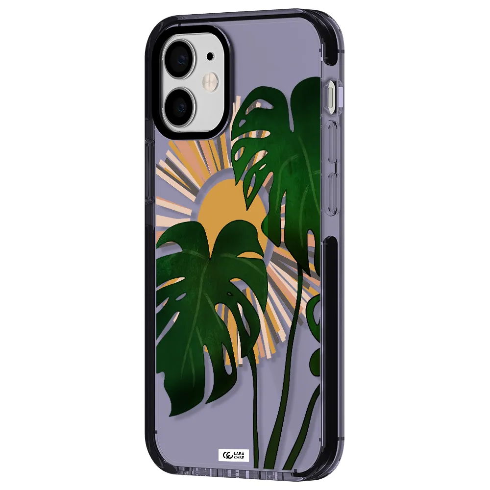 Monstera Leaf Apple iPhone 12 mini impact Lilac Case