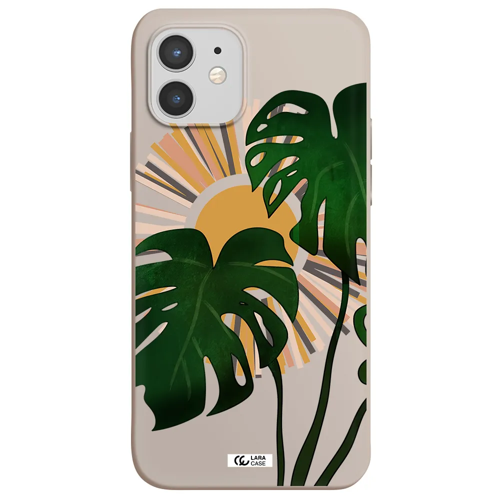 Monstera Leaf Apple iPhone 12 mini Silicone Stone Case