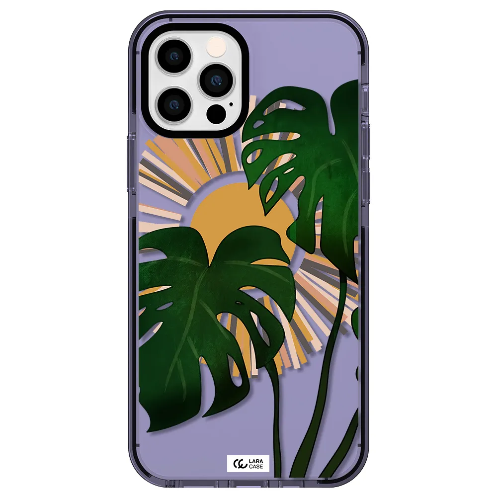 Monstera Leaf Apple iPhone 12 pro impact Lilac Case