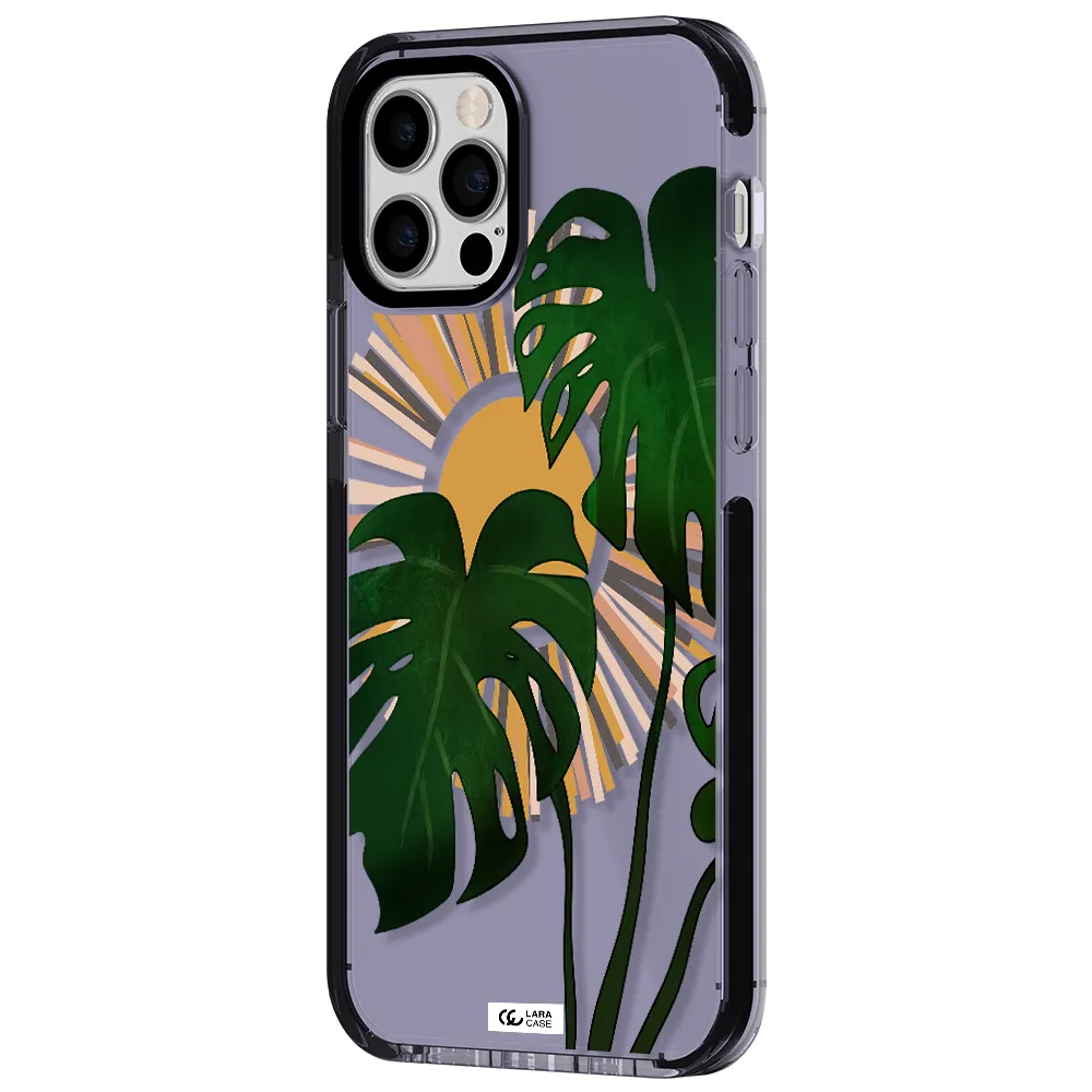 Monstera Leaf Apple iPhone 12 pro impact Lilac Case