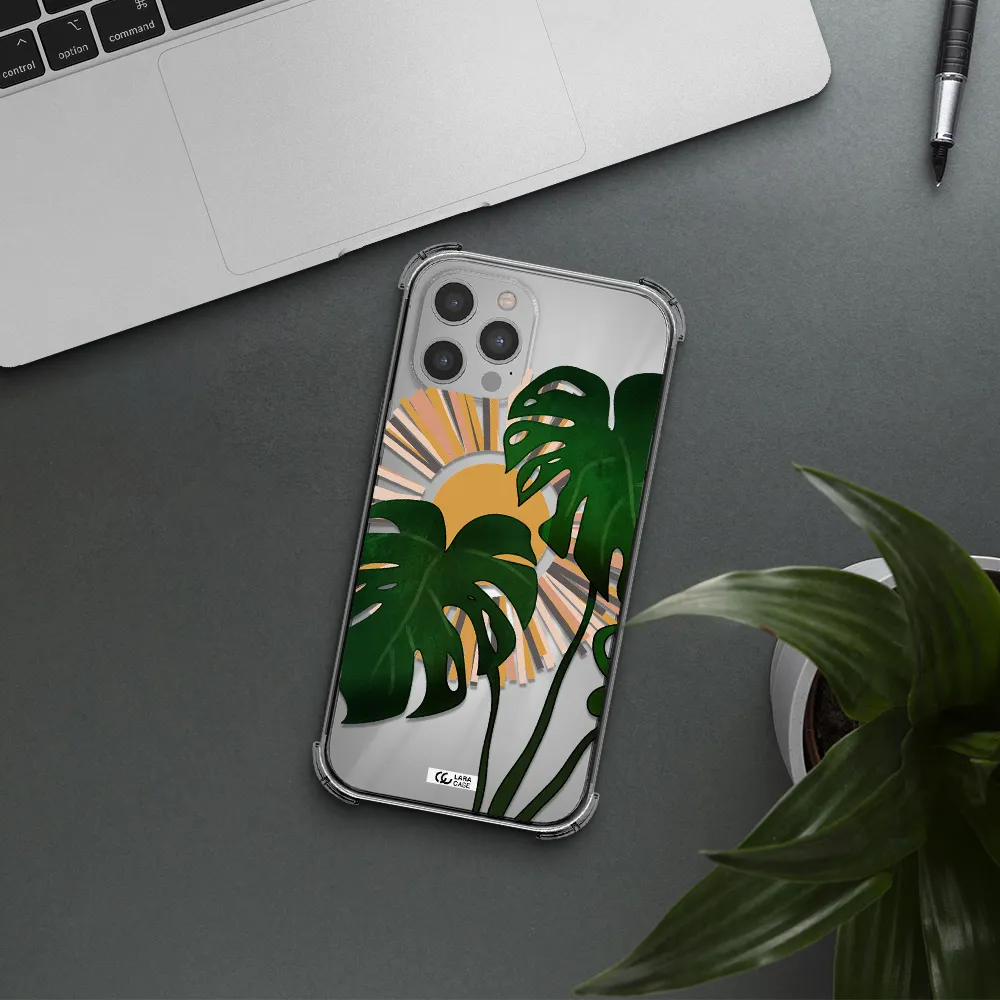 Monstera Leaf Apple iPhone 12 pro max Clear PC Case
