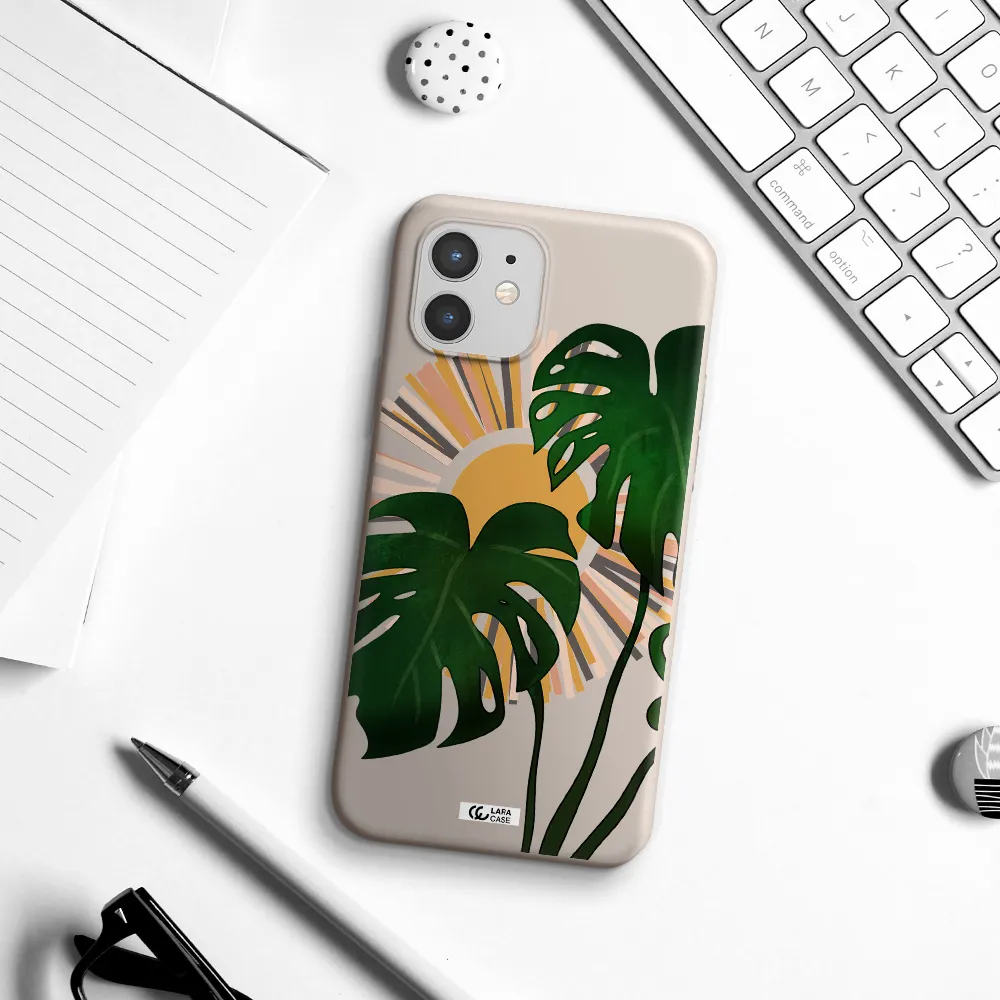Monstera Leaf Apple iPhone 12 Silicone Stone Case