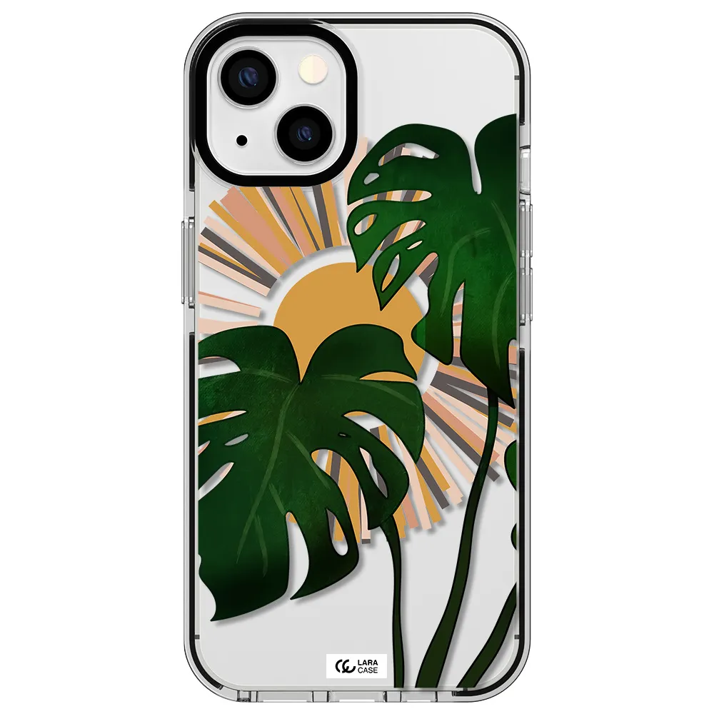 Monstera Leaf Apple iPhone 13 impact black border Case