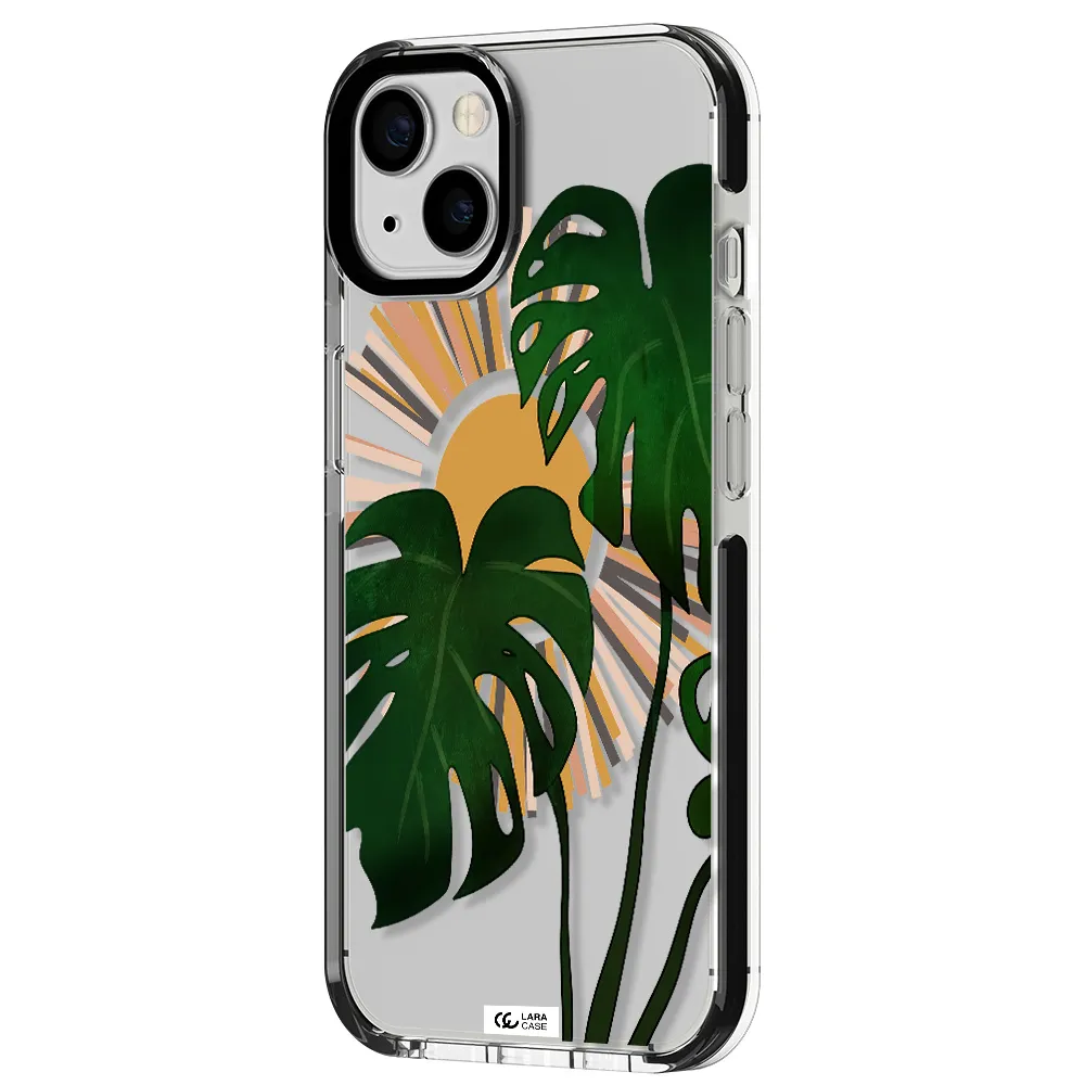 Monstera Leaf Apple iPhone 13 impact black border Case