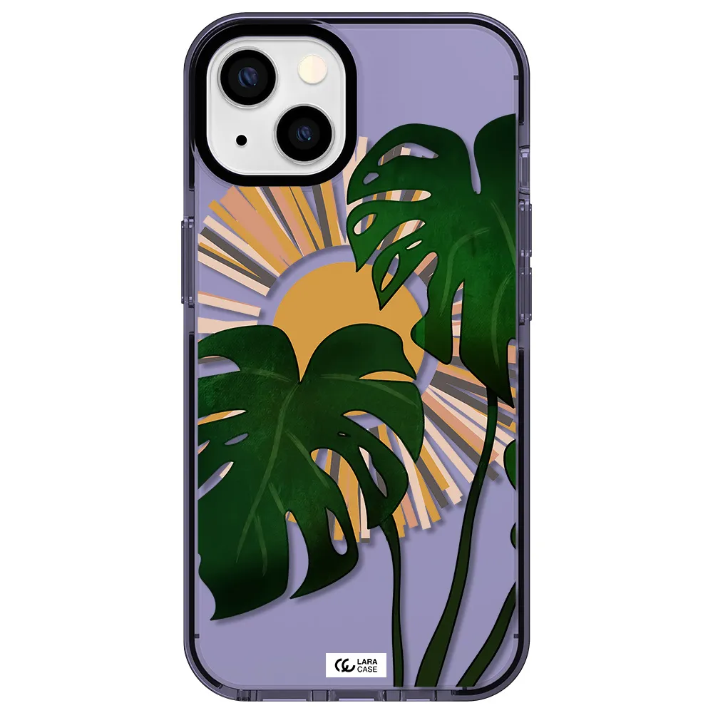 Monstera Leaf Apple iPhone 13 impact Lilac Case