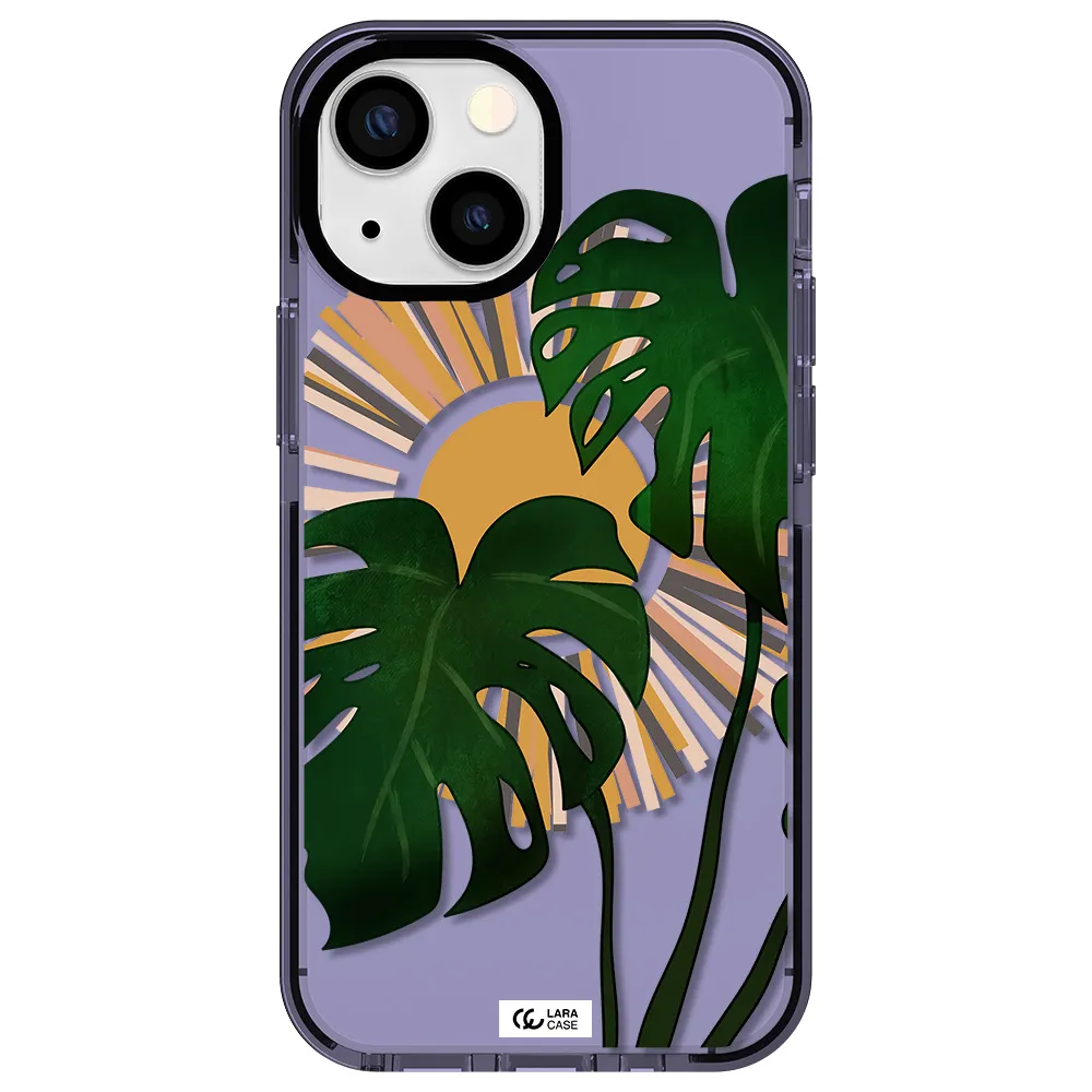 Monstera Leaf Apple iPhone 13 mini impact Lilac Case