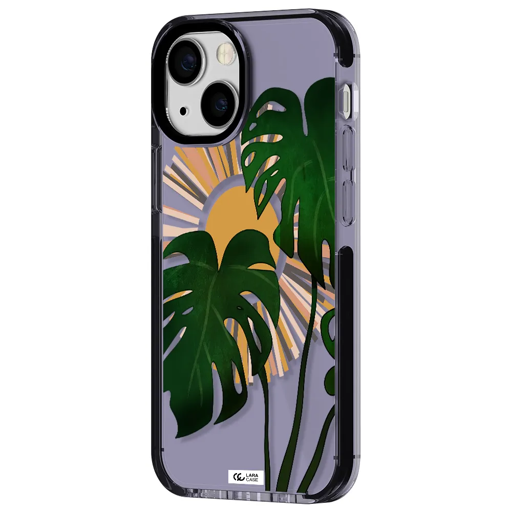 Monstera Leaf Apple iPhone 13 mini impact Lilac Case