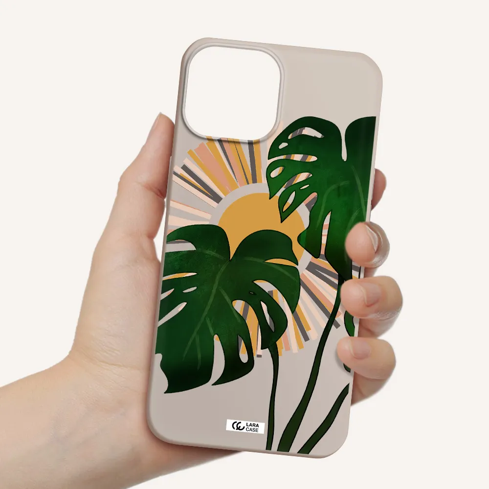 Monstera Leaf Apple iPhone 13 mini Silicone Stone Case