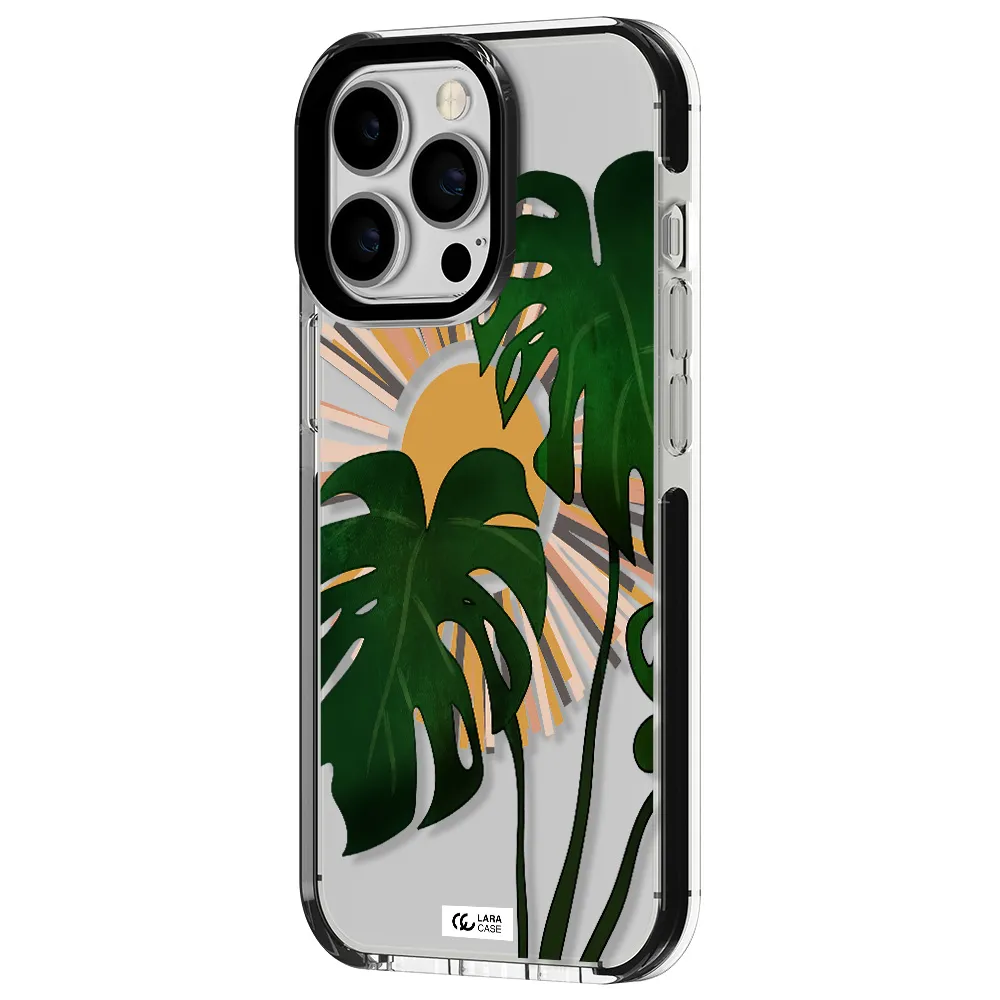 Monstera Leaf Apple iPhone 13 Pro impact black border Case