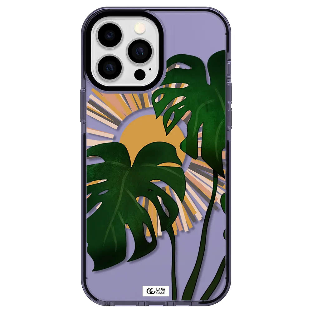 Monstera Leaf Apple iPhone 13 Pro Max impact Lilac Case