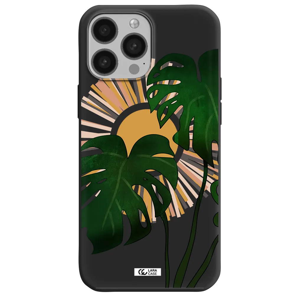 Monstera Leaf Apple iPhone 13 Pro Silicone black Case